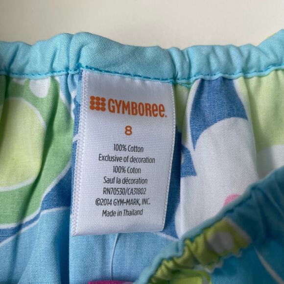 Gymboree Girls Size 8 Sleeveless Shirt Blue Green Rainbow Cabana Bow NWT - Picture 3 of 5